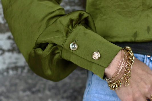 Chemisier Kaki à volant ALBERTINE