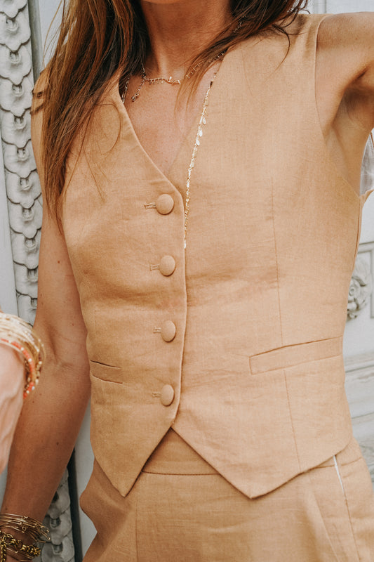 gilet de costume en lin 