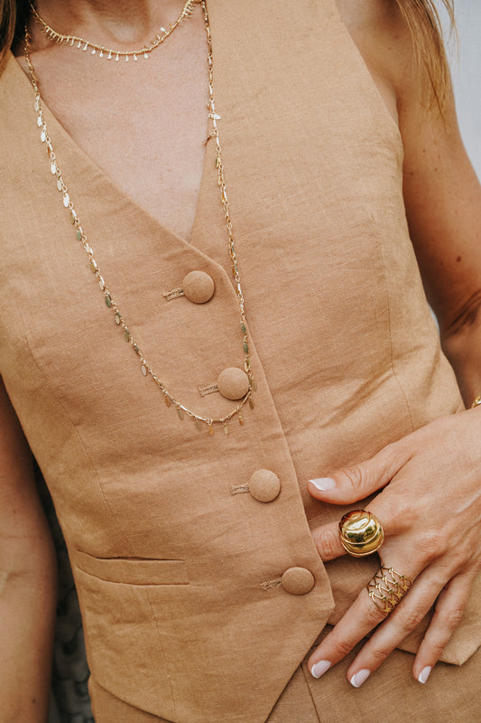 ensemble lin marron costume 