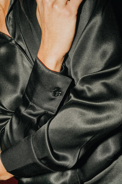 Chemise noire en soie BLAKE