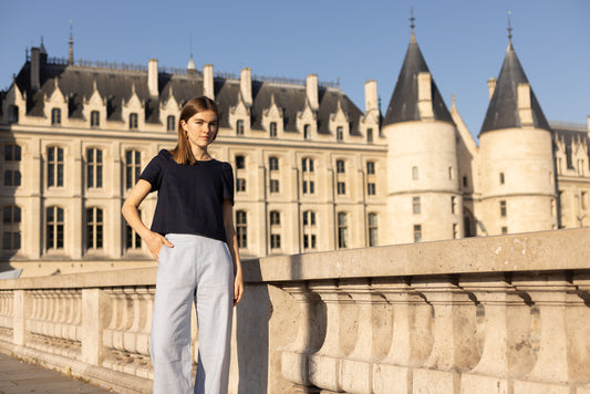 Haut en Lin Bleu Marine