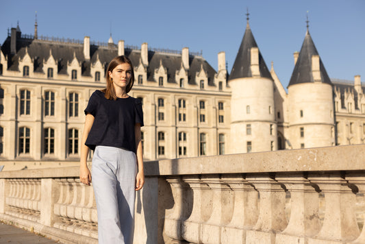 Haut en Lin Bleu Marine