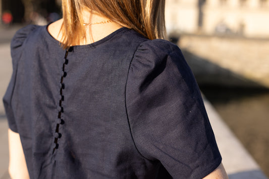 Haut en Lin Bleu Marine