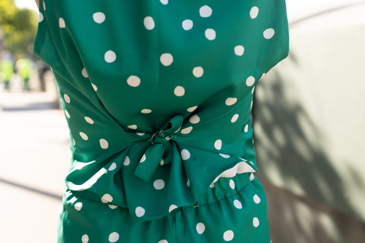 Gilet à Pois Blanc et Vert