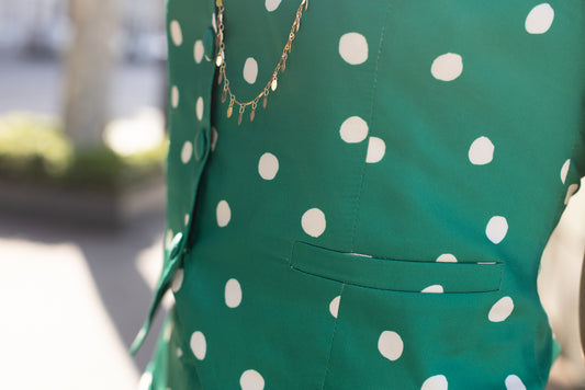 Gilet à Pois Blanc et Vert