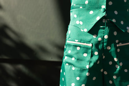 Short à Pois Blanc et Vert