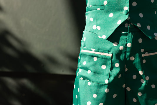 Short à Pois Blanc et Vert