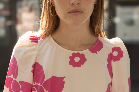 Robe Courte Fleurs Rose