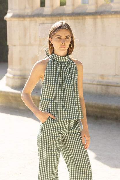 Top Vichy vert
