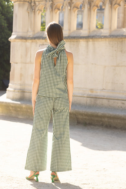 Top Vichy vert