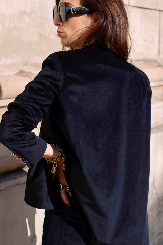 Blazer en velours noir