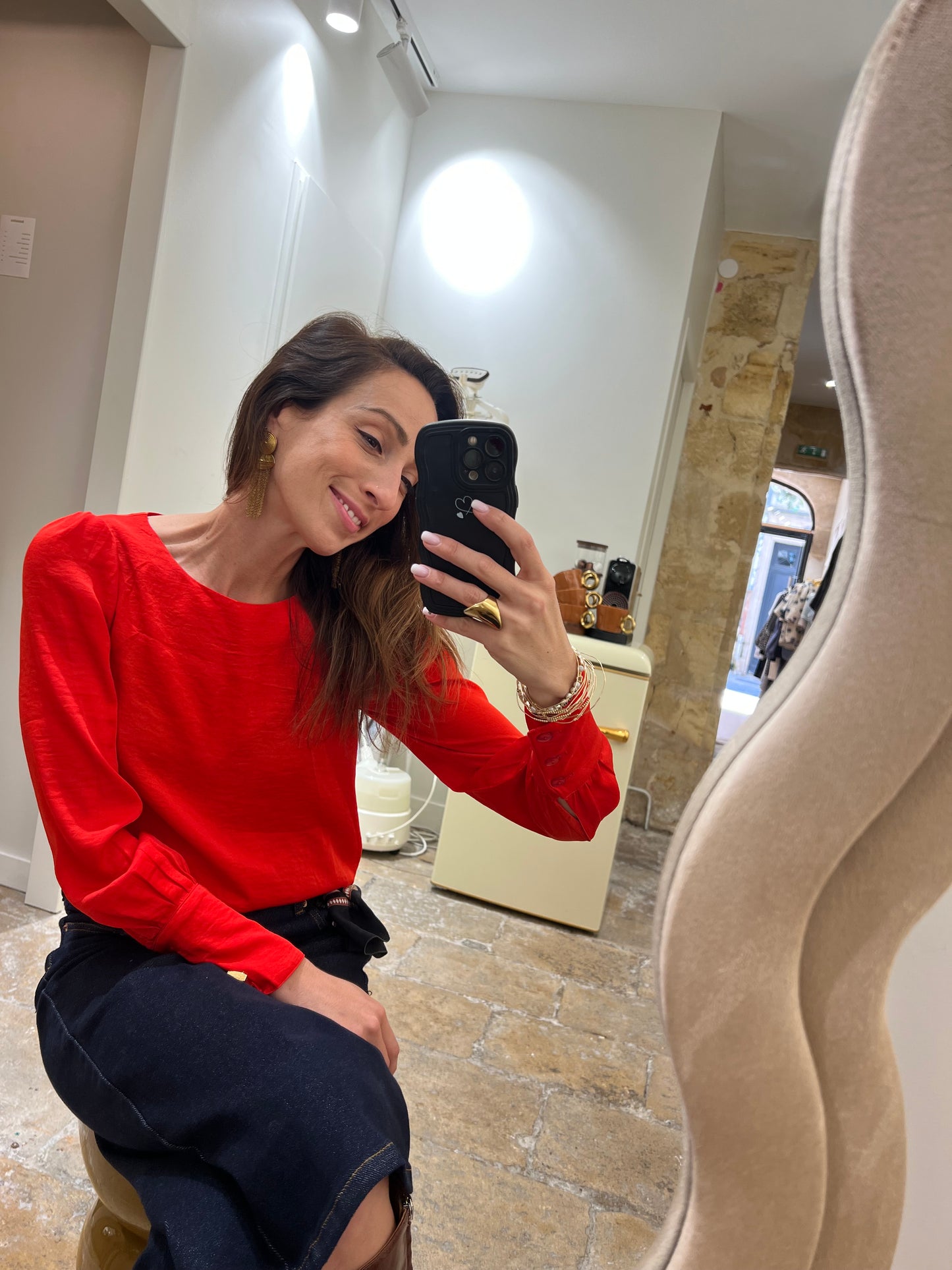 Blouse INDIA rouge