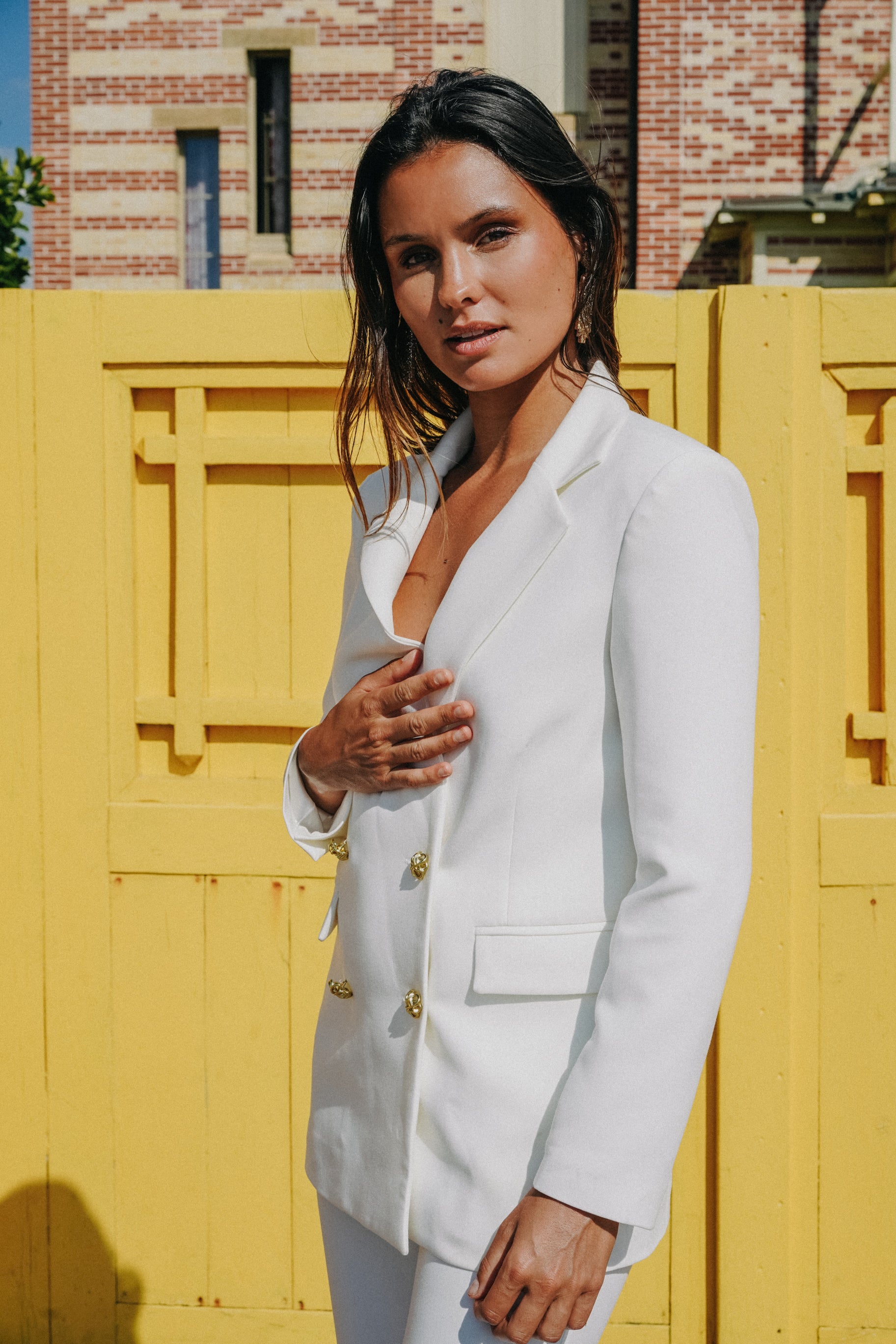 ensemble blazer blanc
