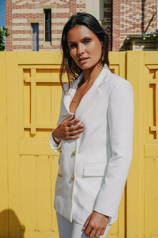ensemble blazer blanc