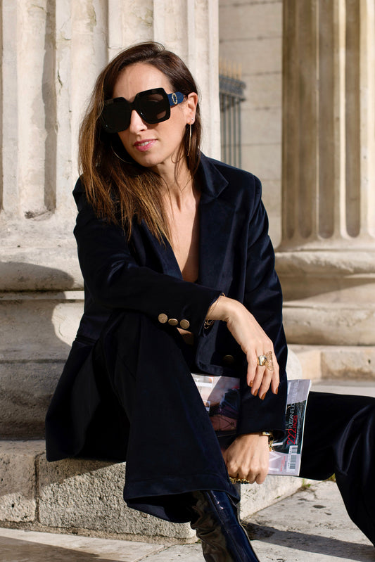 Blazer en velours noir