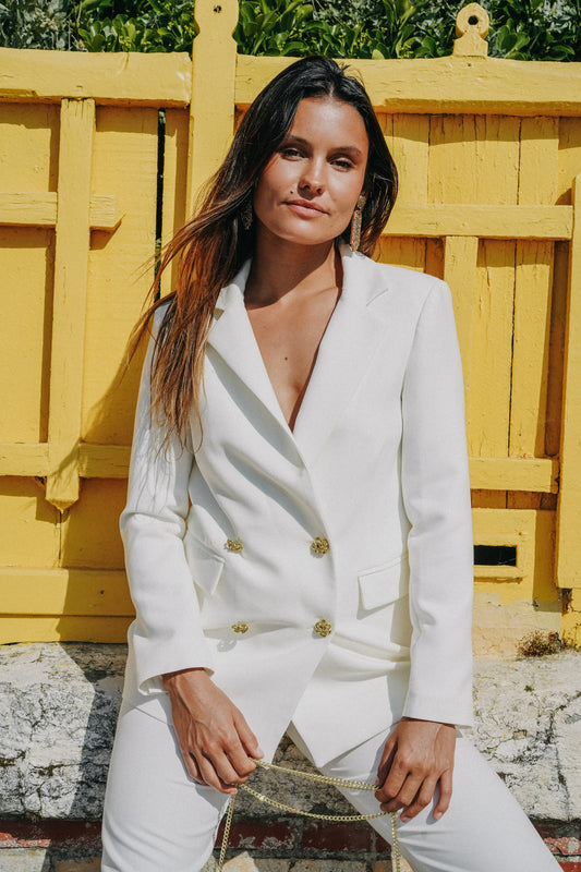 ensemble blanc blazer