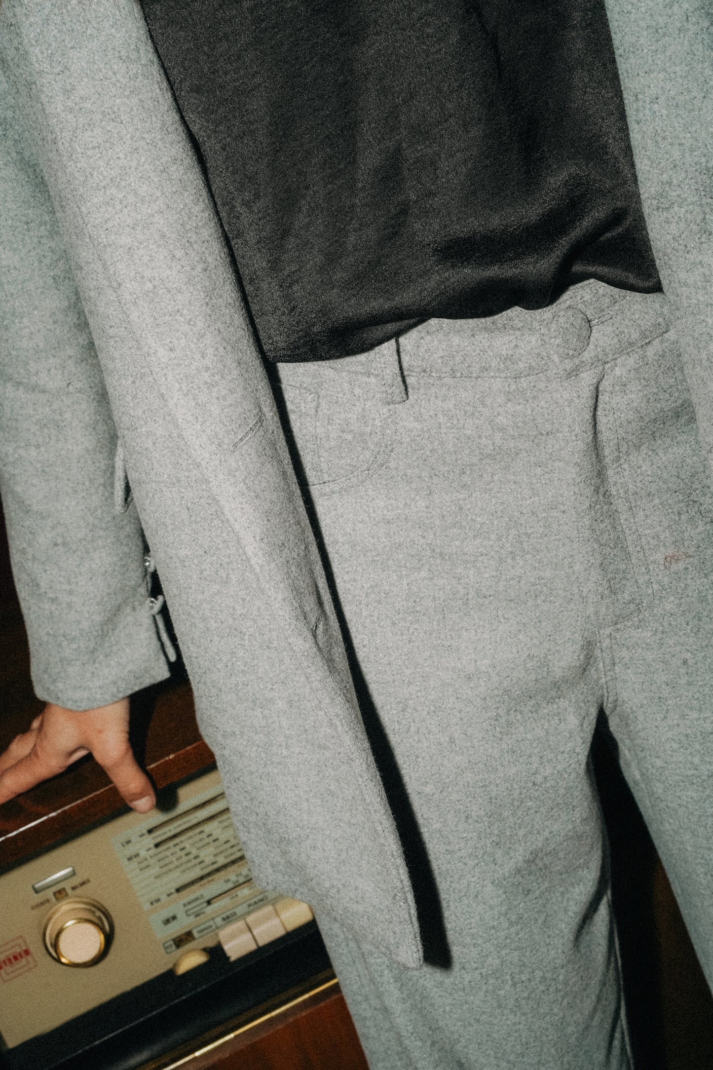 Pantalon flanelle gris CÉLESTE