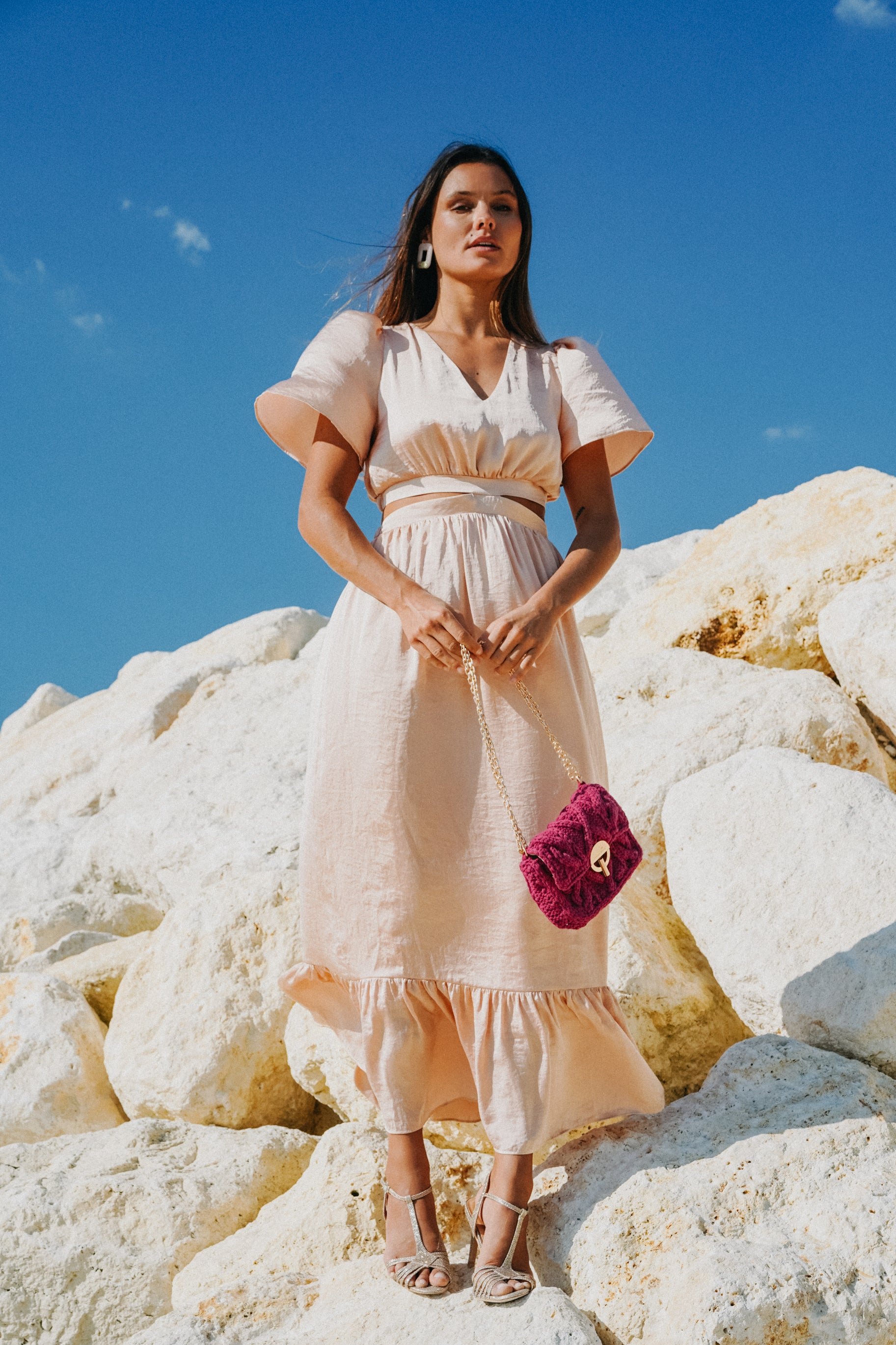 robe longue rose 