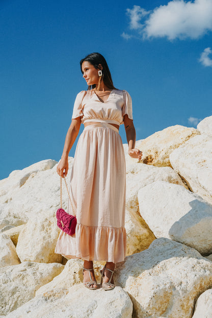 robe longue rose 
