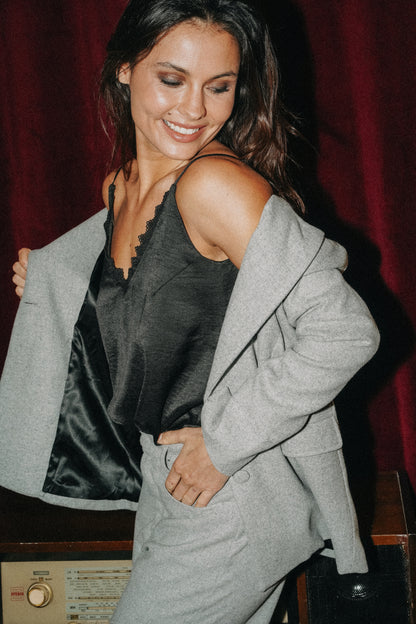 Blazer en flanelle gris COLETTE