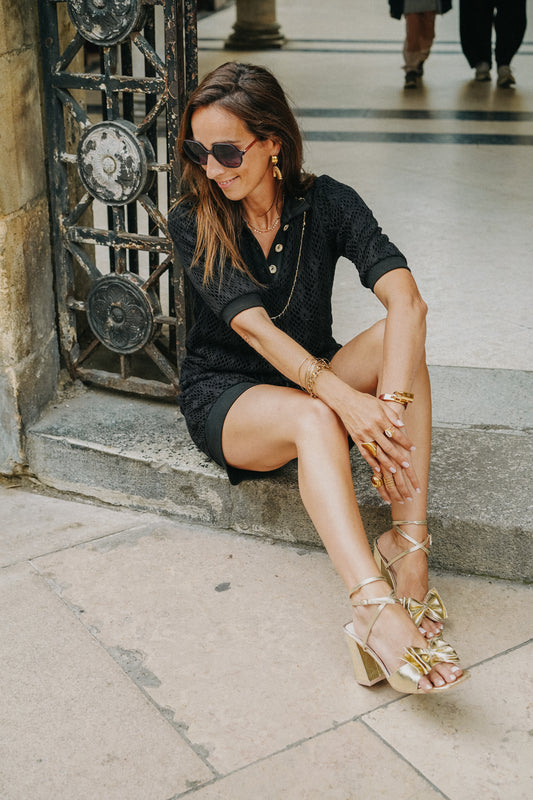 Short en Maille Noir