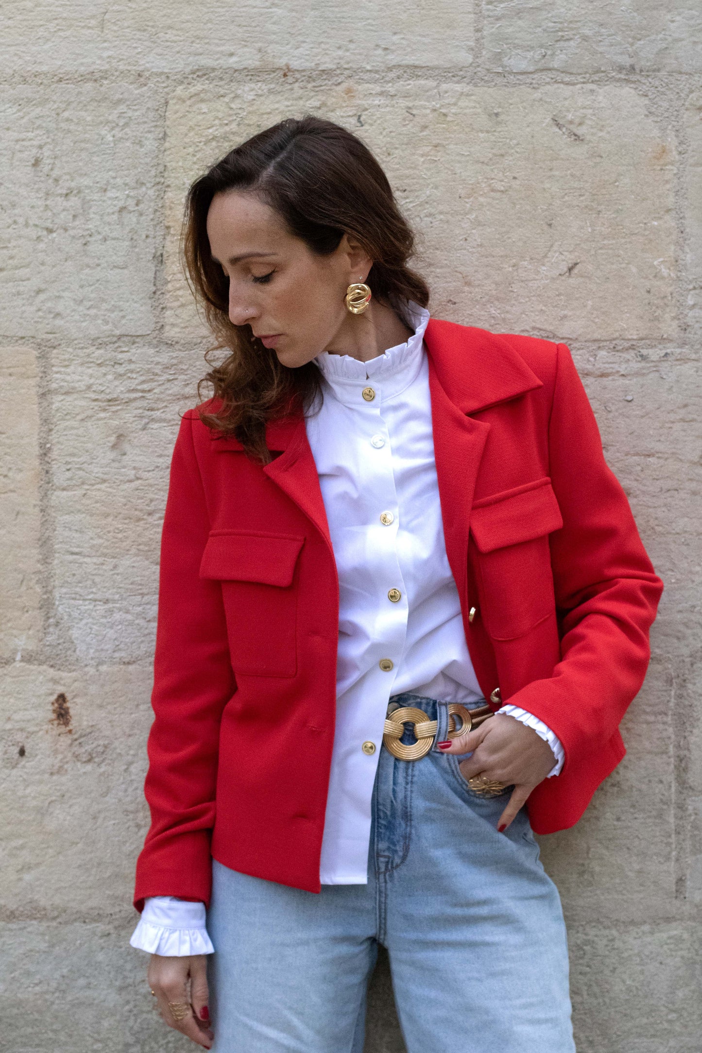veste rouge courte 