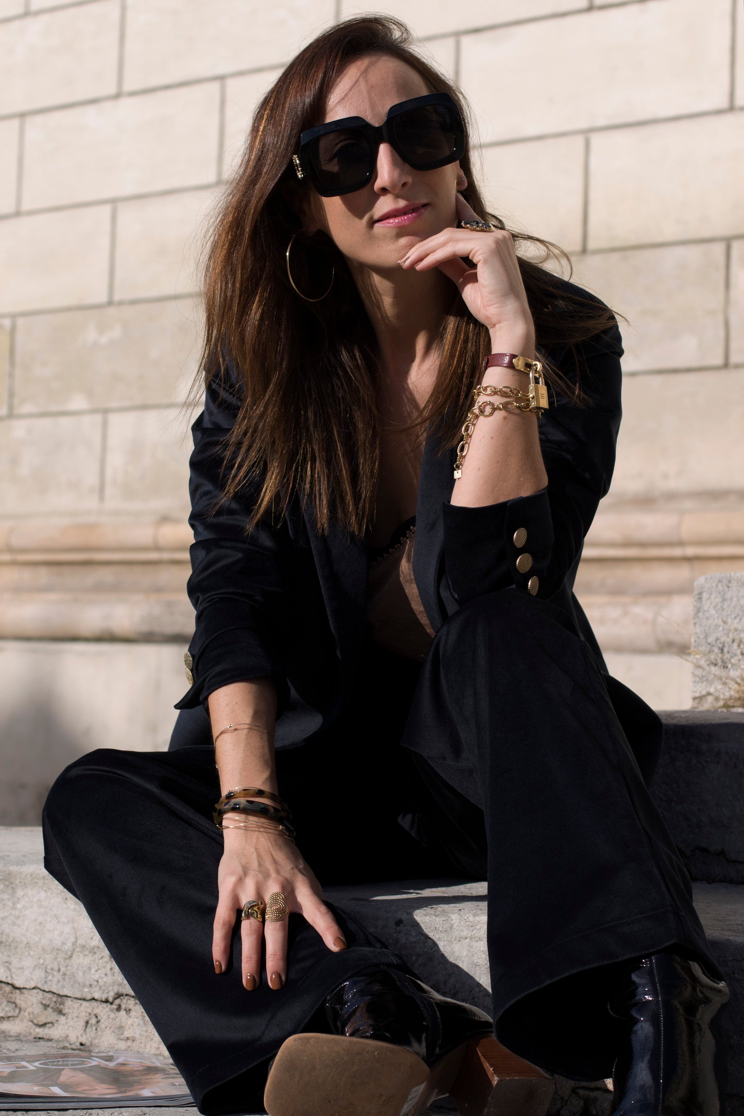 Blazer en velours noir