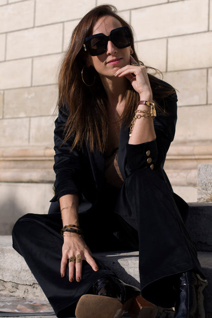 Blazer en velours noir