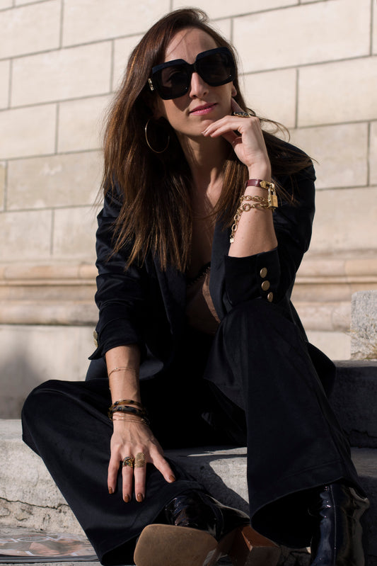 Blazer en velours noir