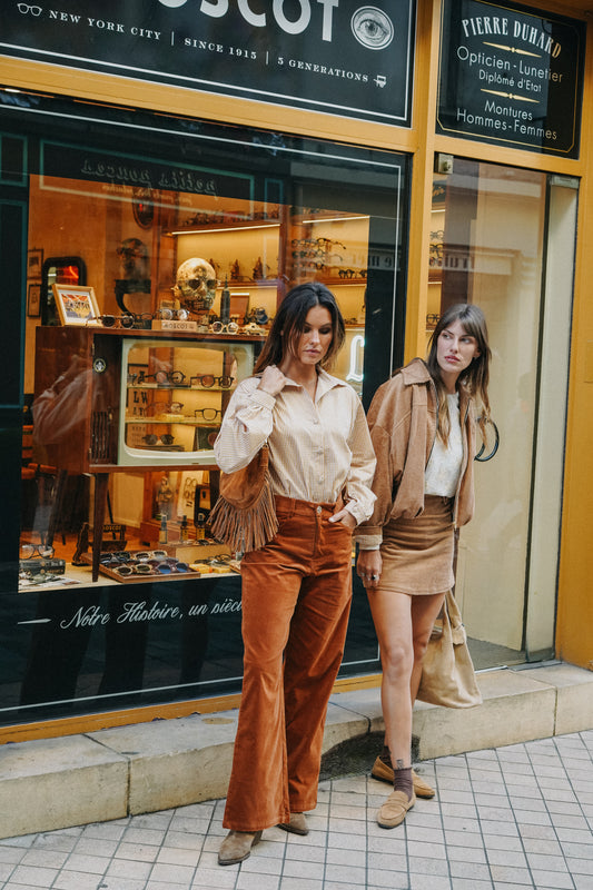 Blouson OLIVIA velours côtelé camel