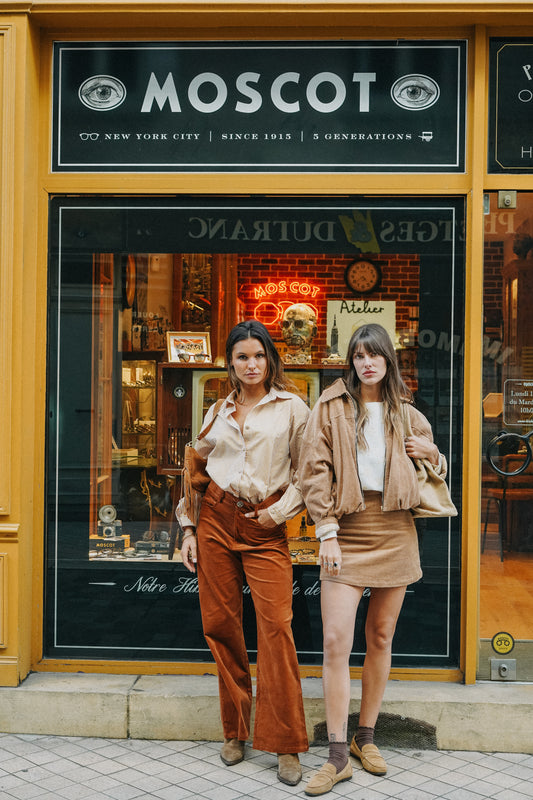 Blouson OLIVIA velours côtelé camel