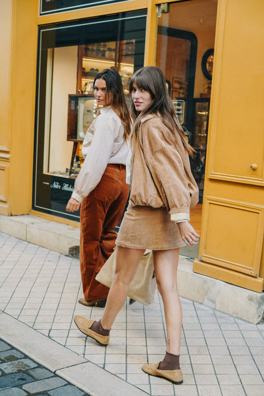 Blouson OLIVIA velours côtelé camel