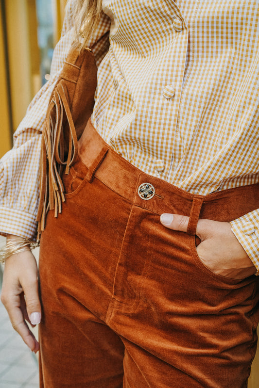 Pantalon Velours SUZANNE Camel