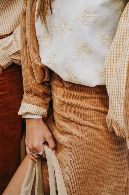 Blouson OLIVIA velours côtelé camel