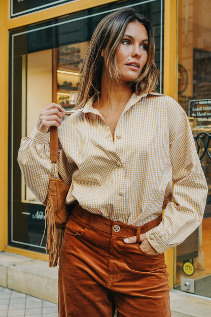 Chemise BOY Vichy moutard