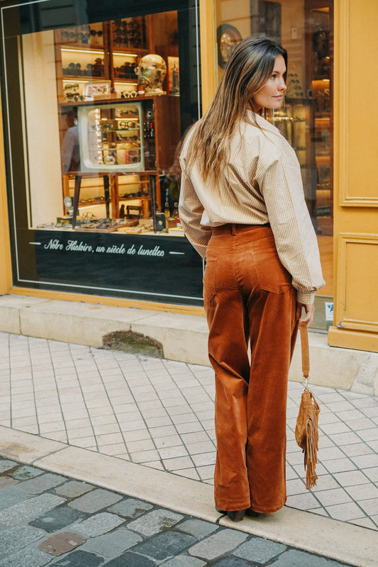 Chemise BOY Vichy moutard