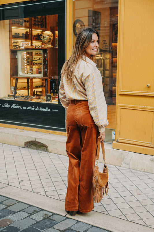 Pantalon Velours SUZANNE Camel