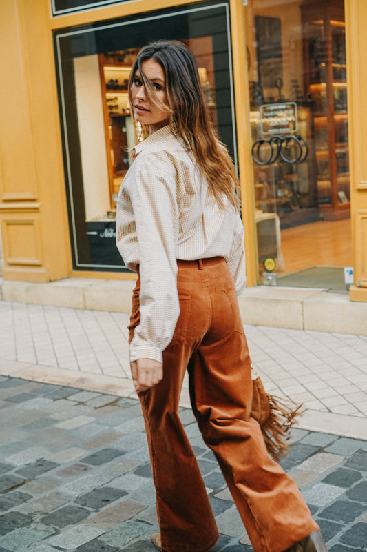 Pantalon Velours SUZANNE Camel