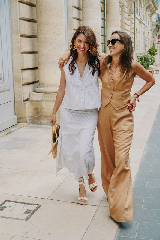 ensemble en lin marron 