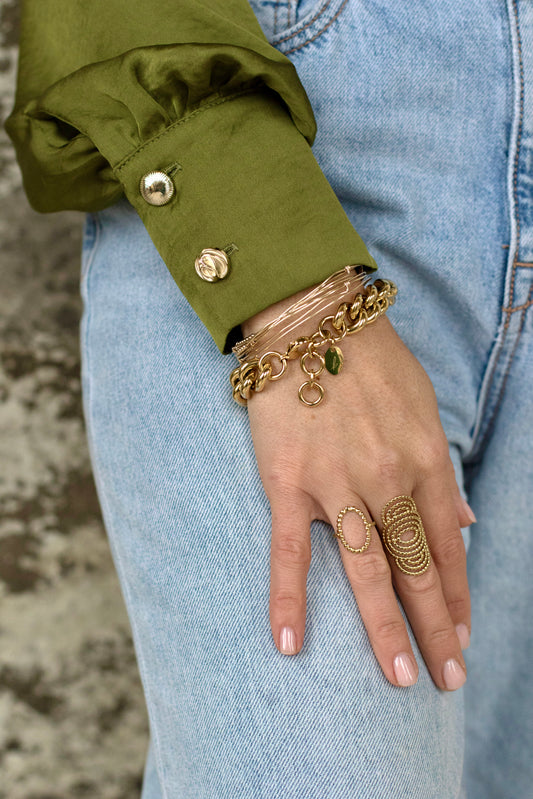 Chemisier Kaki à volant ALBERTINE