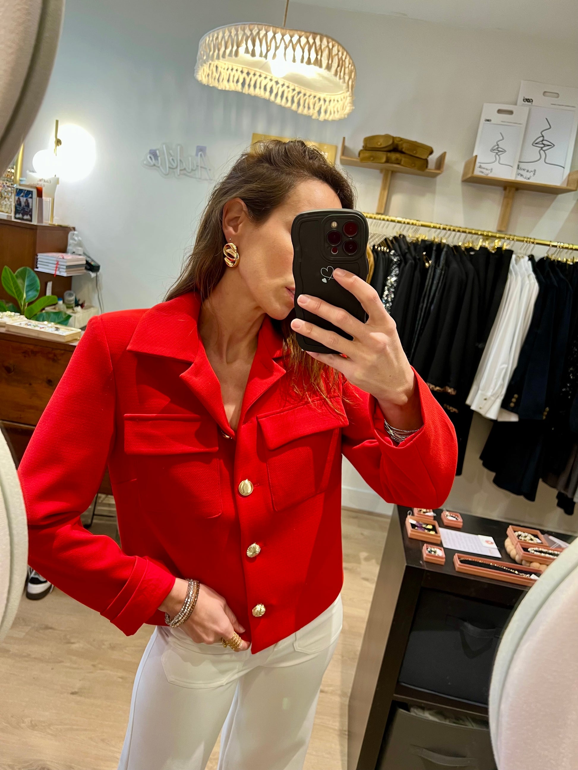 veste rouge JADE