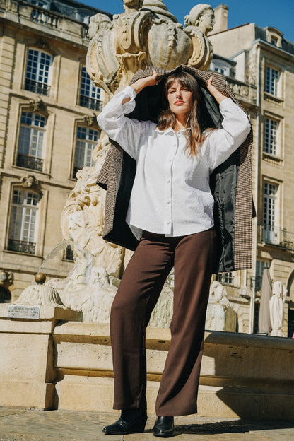 Chemise BOY Brodée blanche doublure