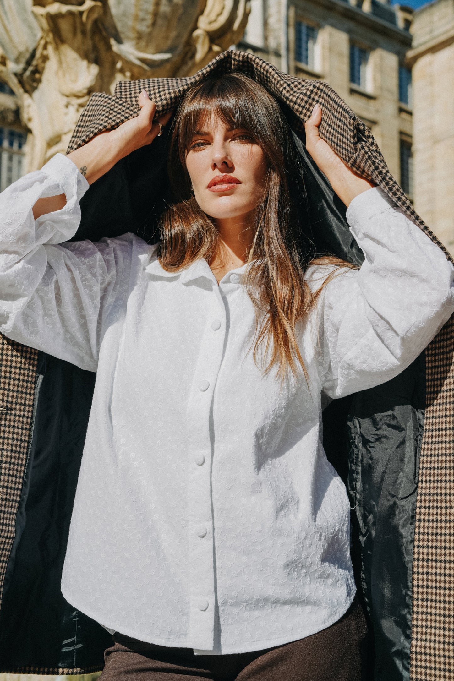 Chemise BOY Brodée blanche doublure