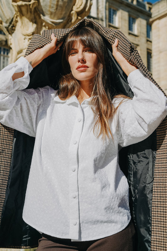 Chemise BOY Brodée blanche doublure