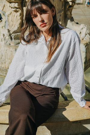 Chemise BOY Brodée blanche doublure