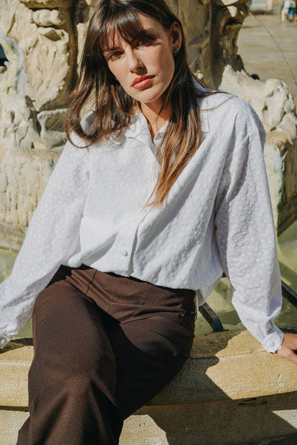 Chemise BOY Brodée blanche doublure