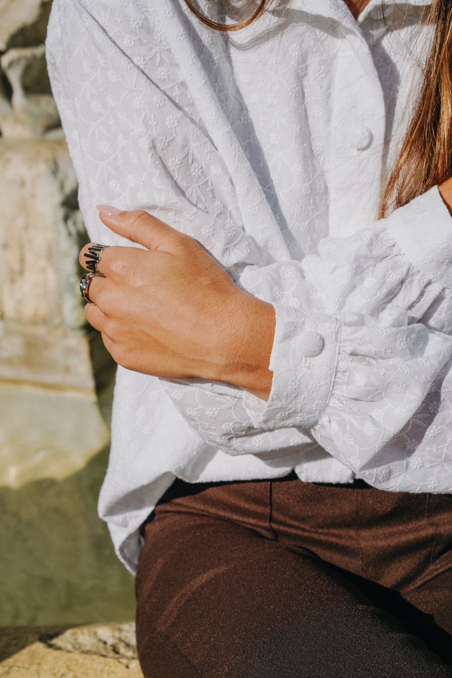 Chemise BOY Brodée blanche doublure