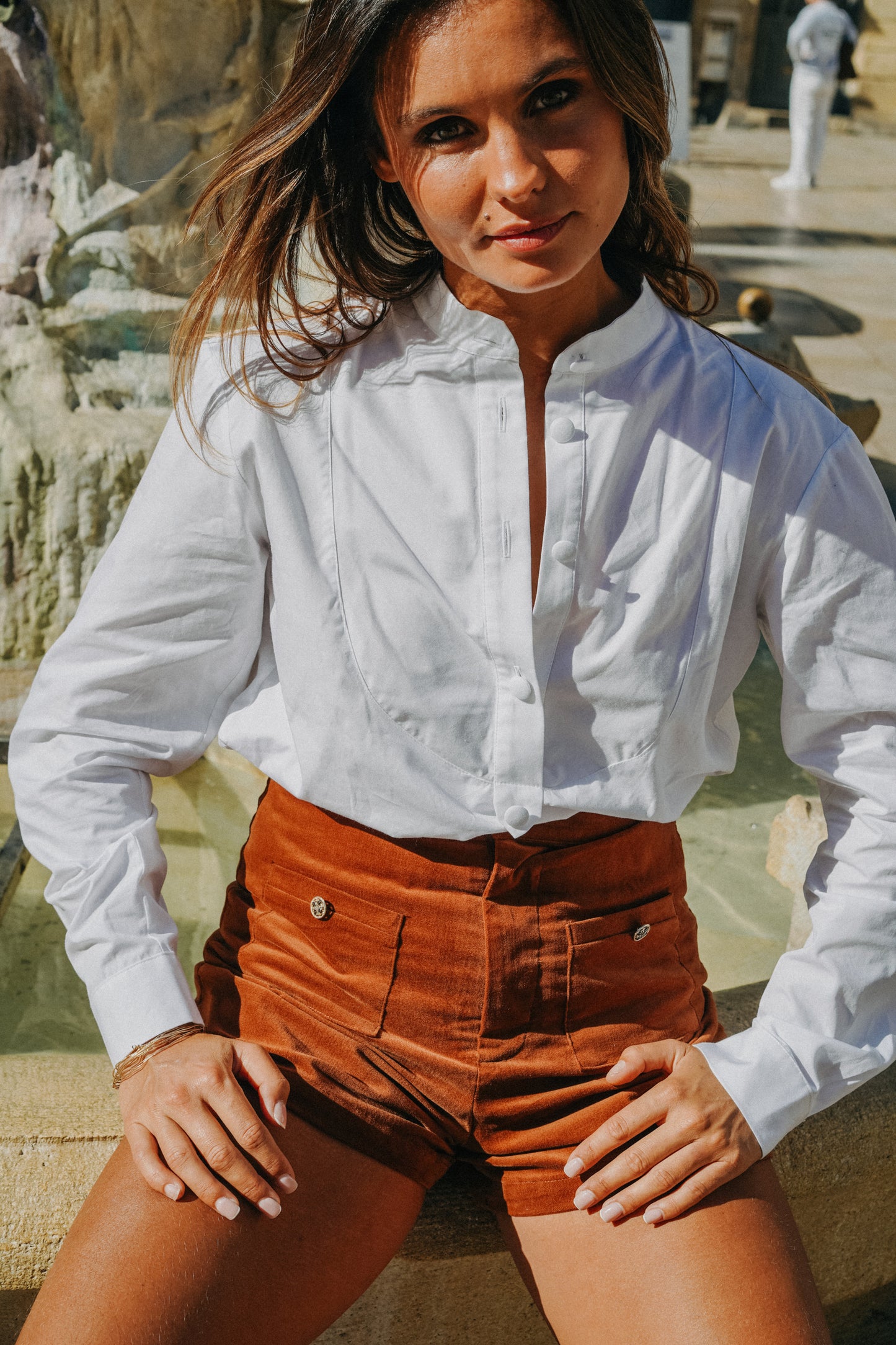 Chemise CÉCILE blanche popeline