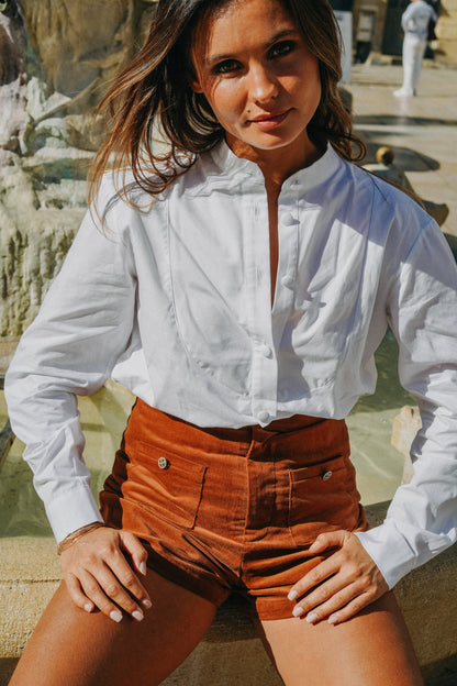 Chemise CÉCILE blanche popeline