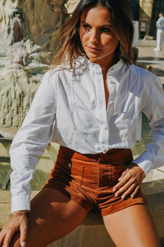 Chemise CÉCILE blanche popeline